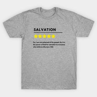 Salvation positive review meme, black text T-Shirt